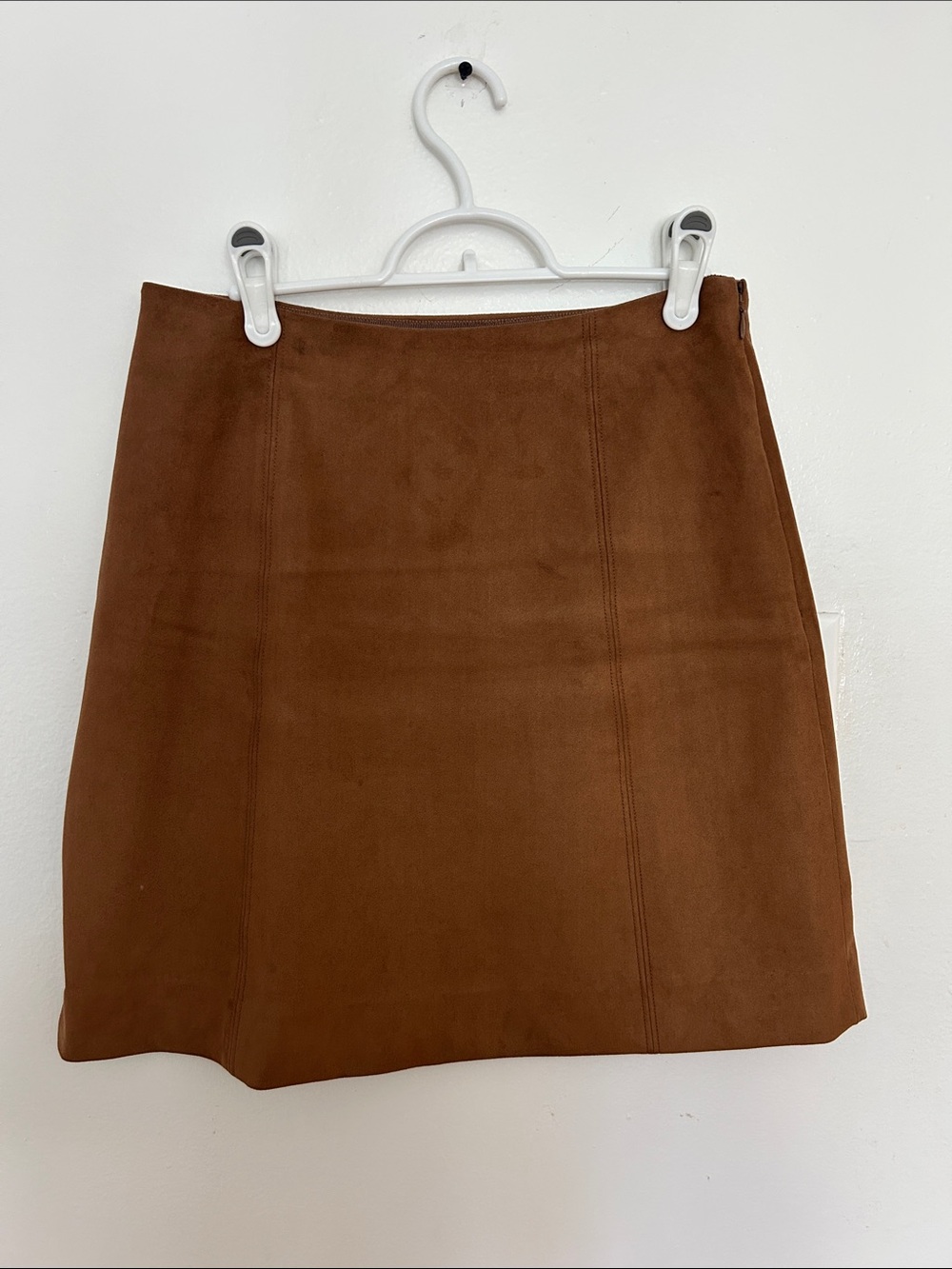 Babaton Brown Suede Mini Skirt